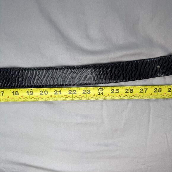 VINTAGE Alcott & Andrews Genuine Lizard Belt Women Size 70 / 28 Dark Blue ITALY - Picture 9 of 13